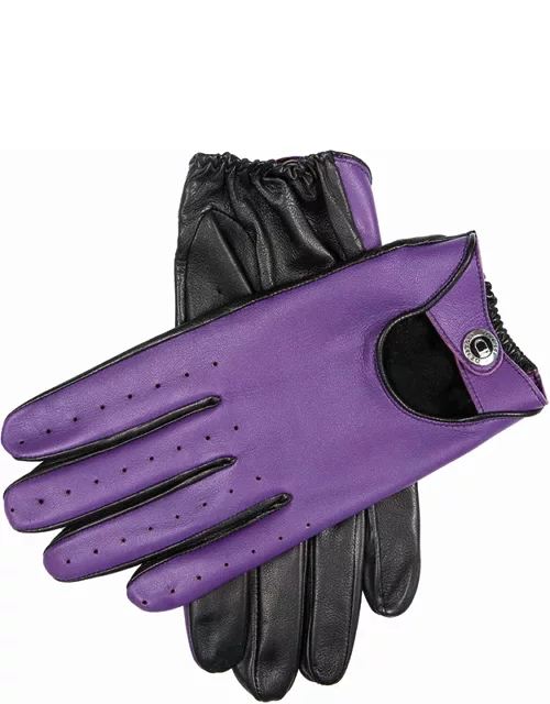 Dents Men's Two Colour Leather Driving Gloves In Black/tangerine