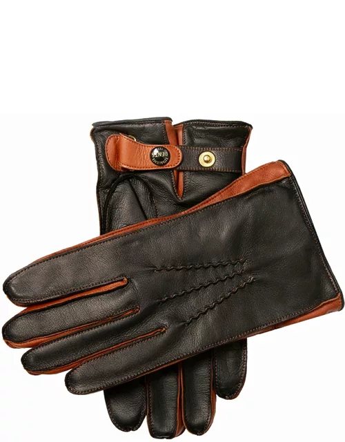 Dents Men'S Heritage Cashmere-Lined Leather Gloves With Contrast Detailing In Brown/highway Tan/ Beige