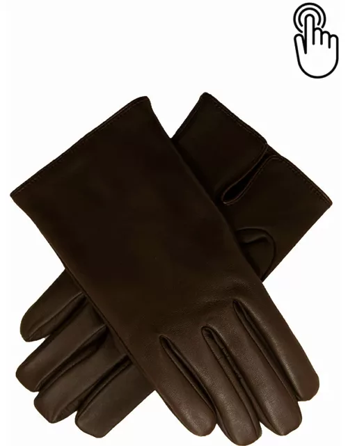 Dents Men's Cashmere Lined Touchscreen Leather Gloves In Brown
