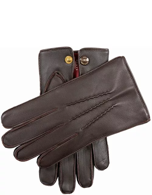 Dents Men'S Fur Lined Touchscreen Leather Gloves In Brown