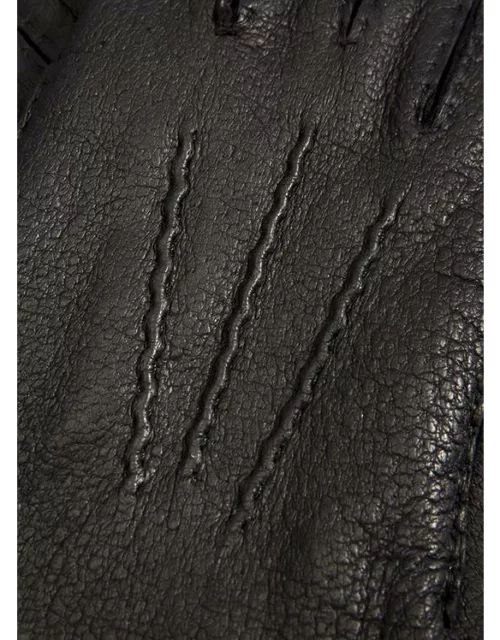 Dents Men's Silk Lined Peccary Leather Gloves In Bark