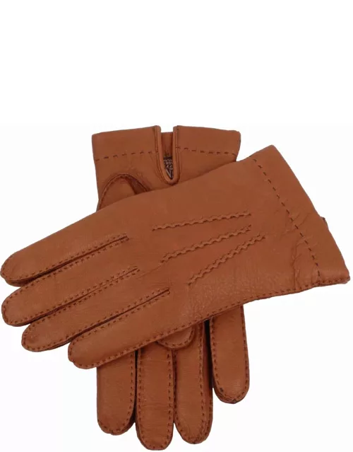 Dents Men'S Cashmere Lined Deerskin Leather Gloves In Havana