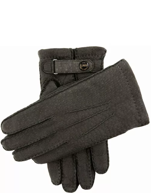 Dents Men's Handsewn Cashmere Lined Peccary Leather Gloves In Grey