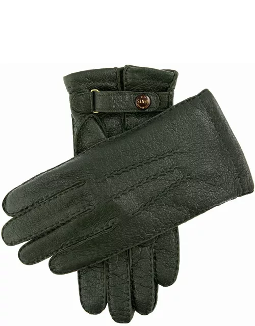 Dents Men's Handsewn Cashmere Lined Peccary Leather Gloves In Hunter