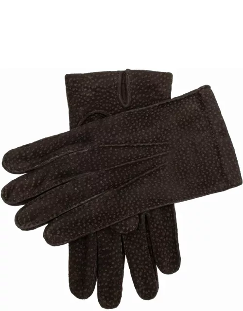 Dents Men's Unlined Carpincho Leather Gloves In Dark Brown