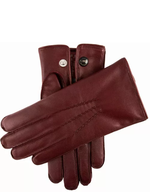 Dents Men's Fur Lined Leather Gloves In Claret