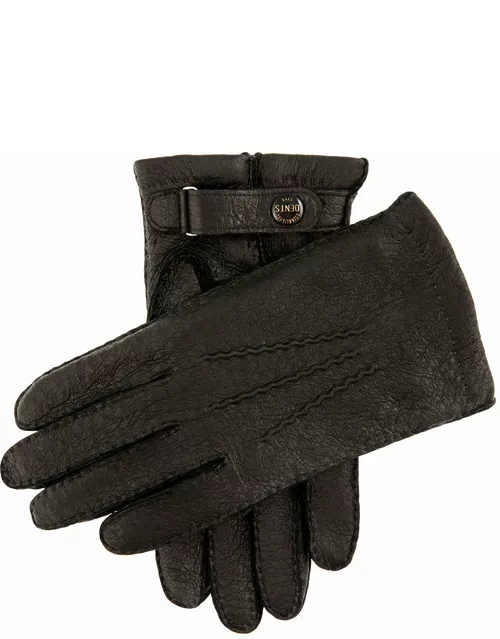 Dents Men's Handsewn Vicuña Lined Peccary Leather Gloves In Cork