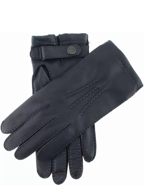 Dents Men's Cashmere Lined Deerskin Leather Gloves In Navy