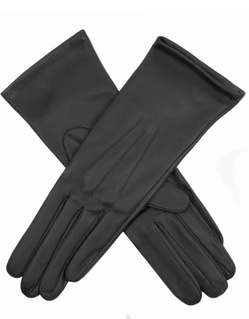 Dents Women's Silk Lined Leather Gloves In Charcoa