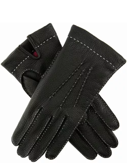 Dents Women's Cashmere Lined Deerskin Leather Gloves In Black (Black)
