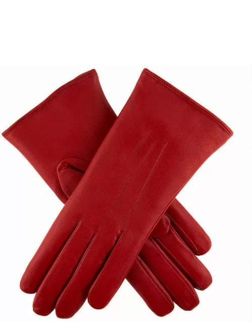 Dents Women's Fur Lined Leather Gloves In Crimson