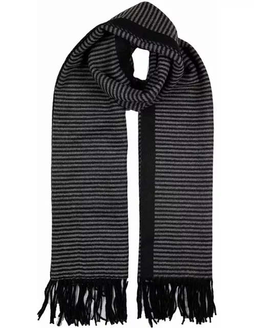 Dents Men's Reversible Breton Stripe Scarf In Black