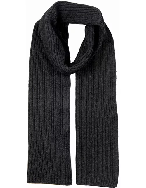 Dents Men's Lambswool Blend Knitted Scarf In Black