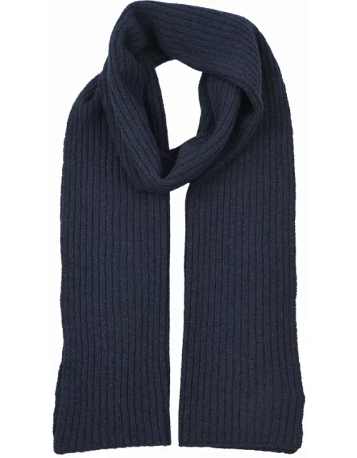 Dents Men's Lambswool Blend Knitted Scarf In Navy