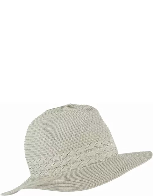 Dents Women's Fedora Hat With Plaited Band In Light Grey