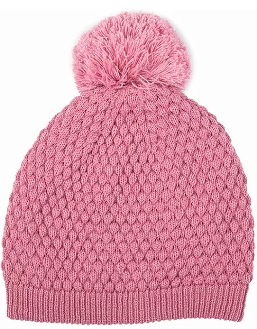Dents Women'S Bubble Knit Hat With Pom Pom In Orchid