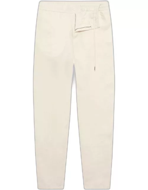 Cornell Linen - Tailored Fit Washed Linen Trousers In Sandbar Colour