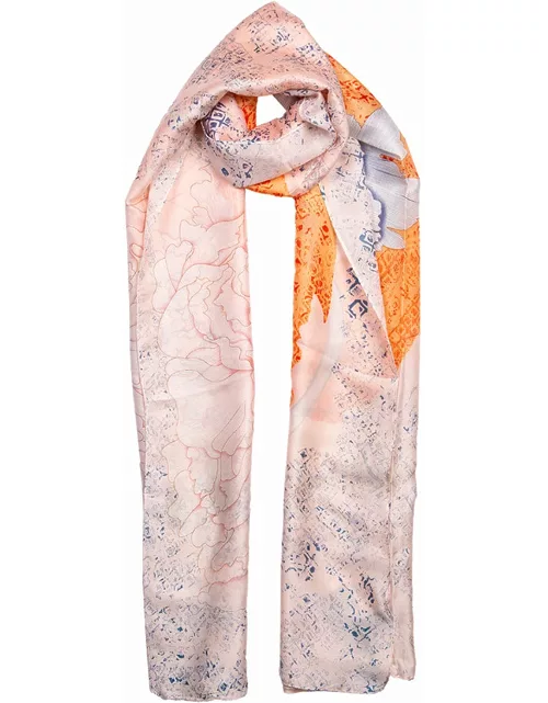 Dents Women'S Lightweight Silk Styled Scarf With Abstract Print In Pink