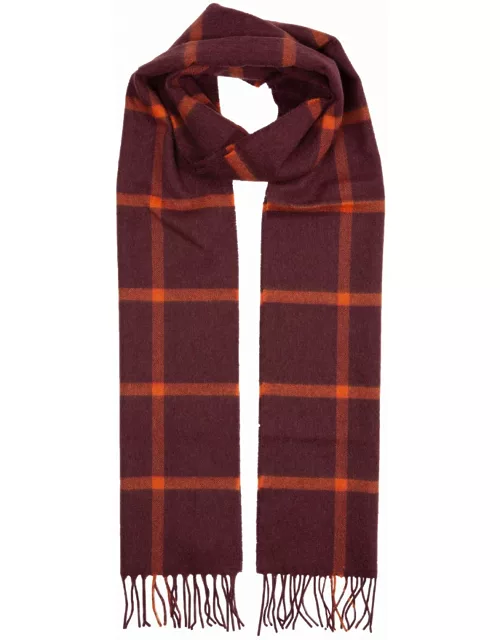 Dents Check Cashmere Scarf With Gift Box In Plu