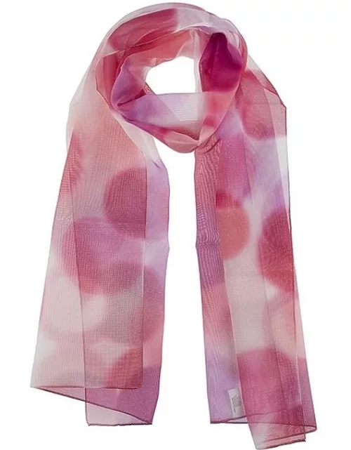 Dents Women's Watercolour Circle Voile Scarf In Pink