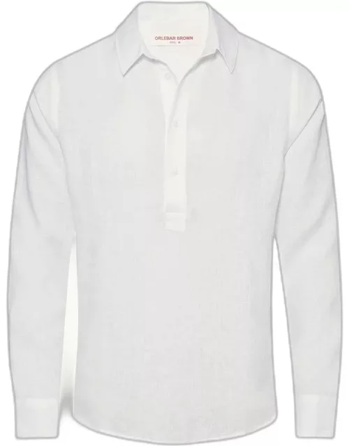 Percy - White Classic Collar Overhead Linen Shirt