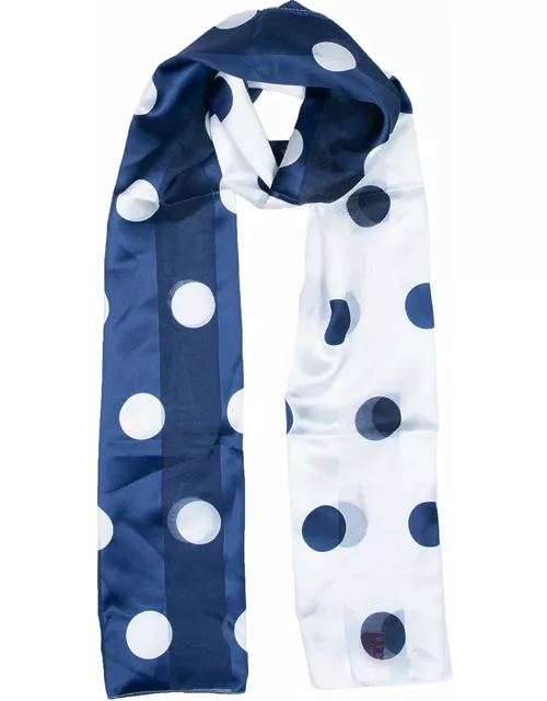 Dents Women's Large Spot Print Scarf In Navy