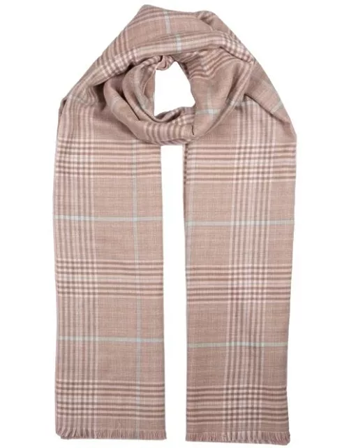 Dents Women's Lightweight Check Print Knitted Scarf In Pink