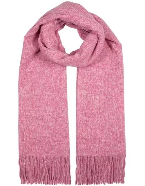 Dents Women's Plain Tweed Effect Cosy Scarf In Pink