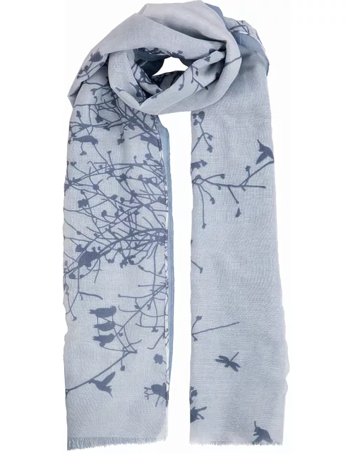 Dents Women's Woodland Print Scarf In Sky