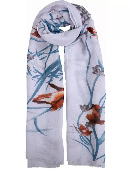 Dents Women's Chinese Blossom Print Scarf In Silver