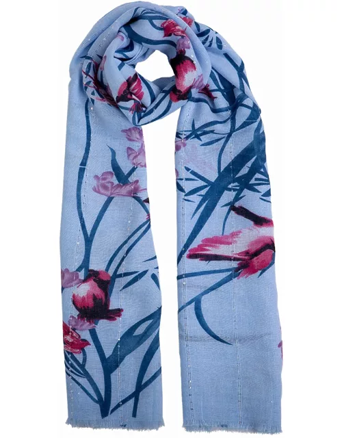 Dents Women's Chinese Blossom Print Scarf In Sky