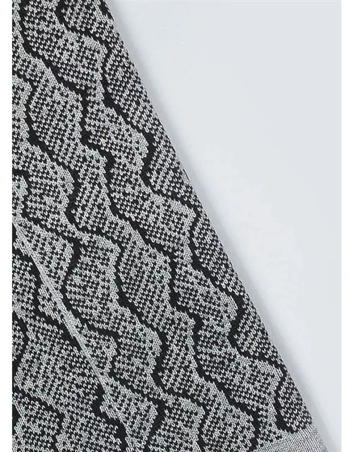 Dents Women's Reptile Print Knitted Scarf In Dove Grey/black
