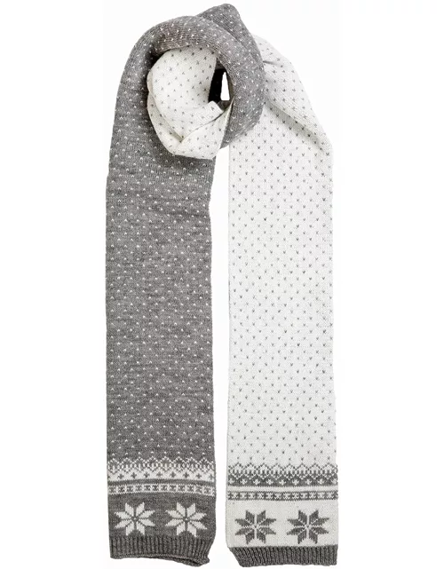 Dents Women's Snowflake Knitted Scarf In Claret/dove Grey