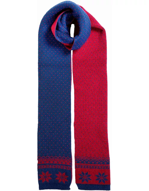 Dents Women's Snowflake Knitted Scarf In Navy/claret