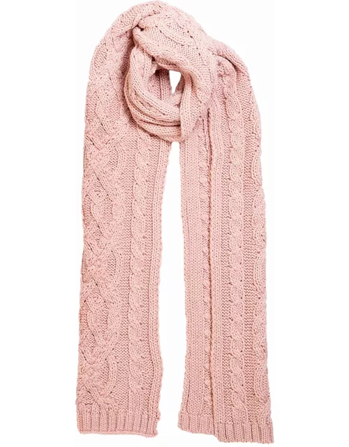 Dents Women's Metallic Cable Knit Scarf In Dove Grey