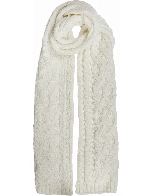 Dents Women's Metallic Cable Knit Scarf In Pink