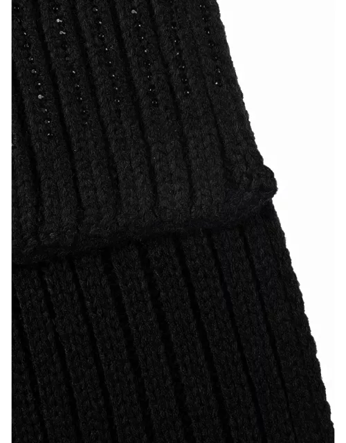 Dents Women's Diamante Knitted Scarf In Black
