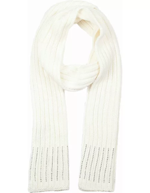 Dents Women's Diamante Knitted Scarf In Winter White