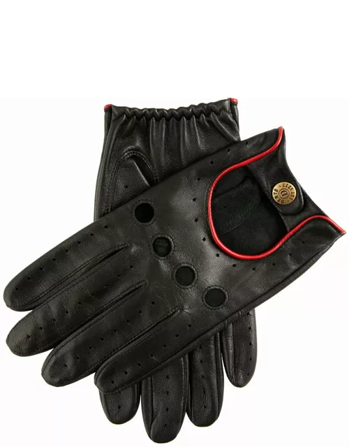 Dents Men's Classic Leather Driving Gloves In Black/berry
