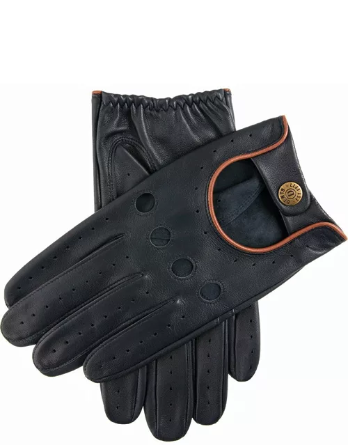 Dents Men's Classic Leather Driving Gloves In Navy/tan
