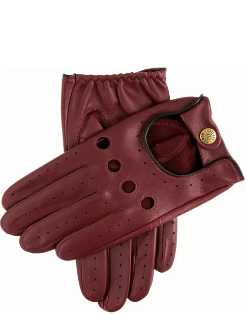 Dents Men's Classic Leather Driving Gloves In Wine/black