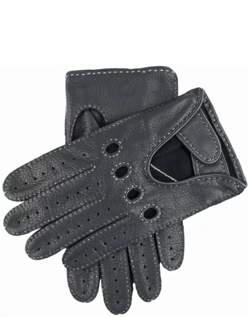 Dents Men's Deerskin Leather Driving Gloves In Navy