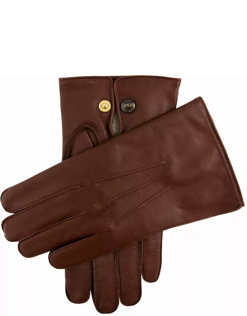 Dents Men's Wool Lined Leather Officers Gloves In English Tan