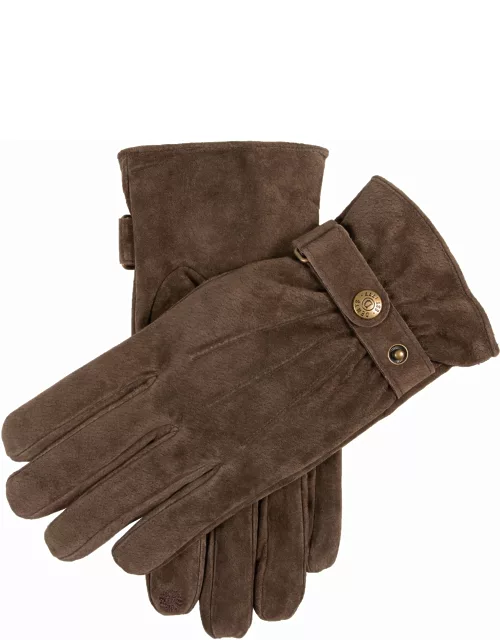 Dents Men'S Water-Resistant Touchscreen Suede Gloves In Brown