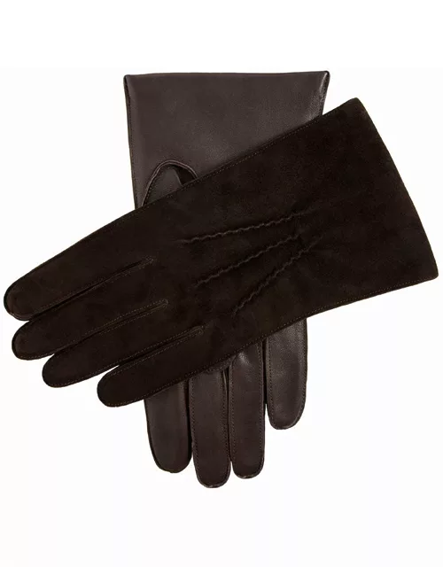 Dents Men's Cashmere Lined Suede And Leather Gloves In Brown