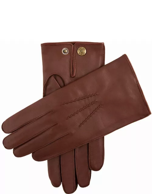 Dents Men's Red Cashmere Lined Leather Gloves In Eng Tan