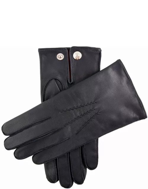 Dents Men's Red Cashmere Lined Leather Gloves In Navy