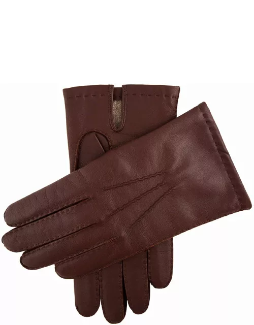 Dents Men's Handsewn Cashmere Lined Leather Gloves In English Tan