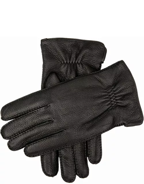 Dents Men's Handsewn Cashmere Lined Deerskin Leather Gloves In Black