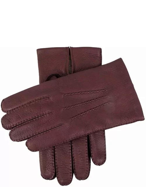 Dents Men's Cashmere Lined Deerskin Gloves In Claret